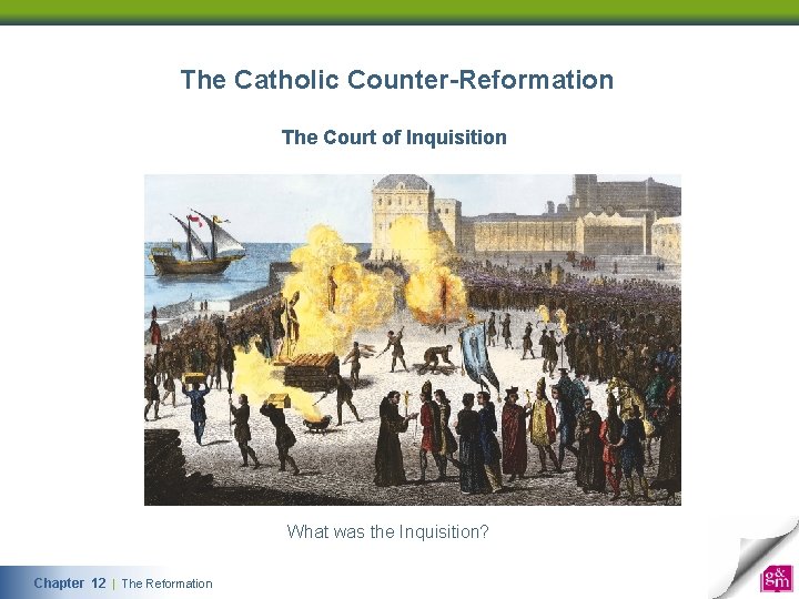 The Catholic Counter-Reformation The Court of Inquisition What was the Inquisition? Chapter 12 | The Reformation 