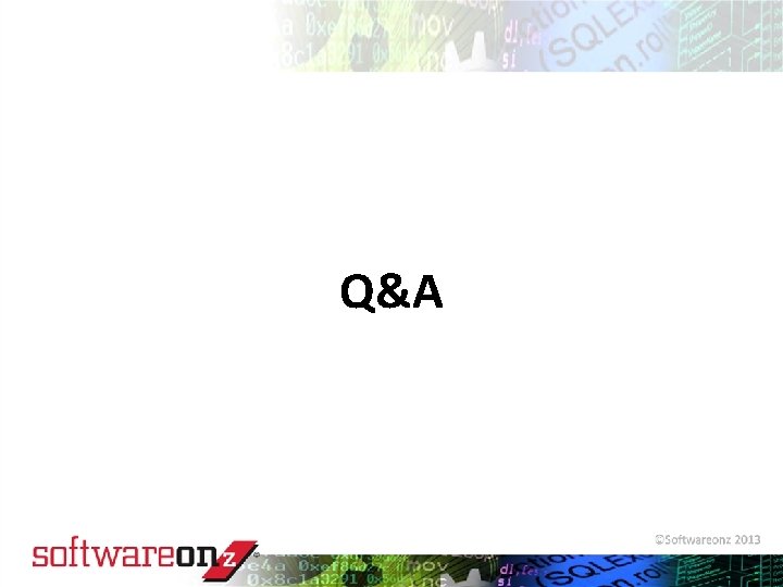 Q&A © 2010 Software. On. Z 