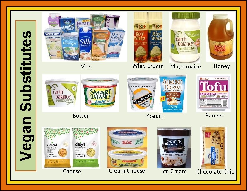 Vegan Substitutes Milk Whip Cream Mayonnaise Butter Cheese Yogurt Cream Cheese Ice Cream Honey