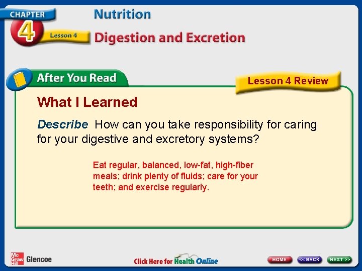 Lesson 4 Review What I Learned Describe How can you take responsibility for caring