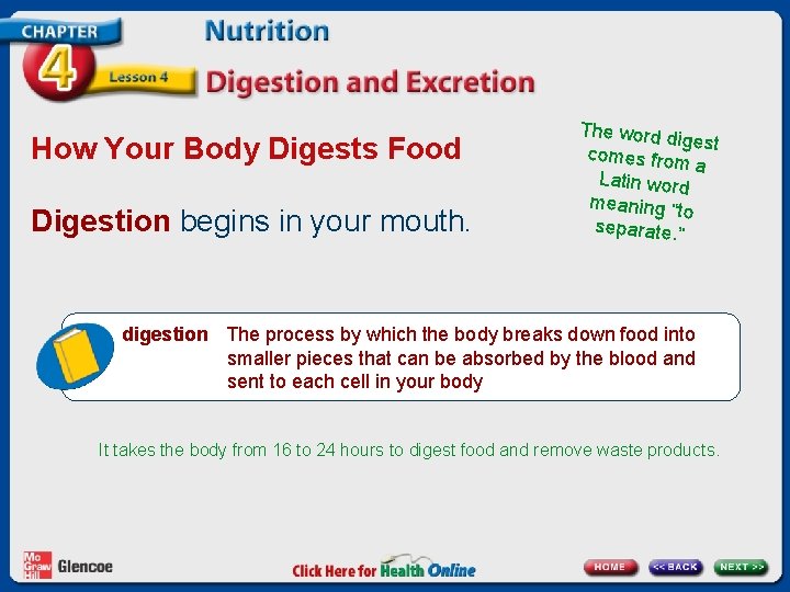 How Your Body Digests Food Digestion begins in your mouth. The word d igest