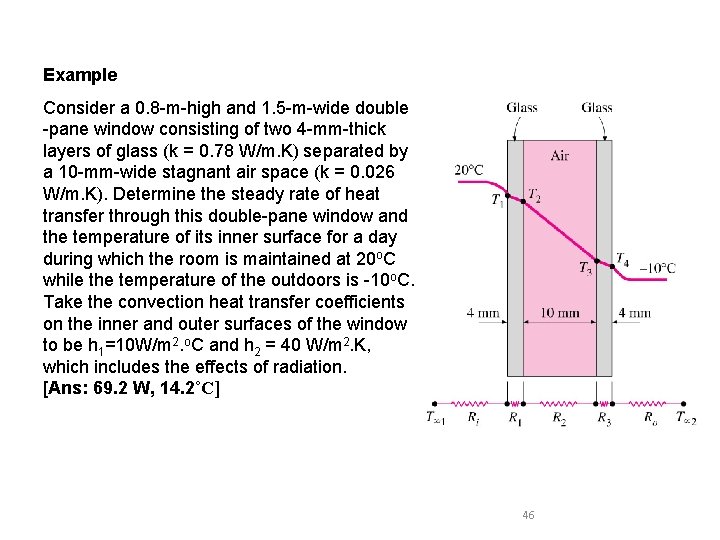 Example Consider a 0. 8 -m-high and 1. 5 -m-wide double -pane window consisting