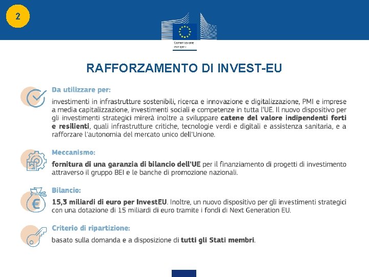 2 RAFFORZAMENTO DI INVEST-EU 2 RAFFORZAMENTO DI INVEST-EU