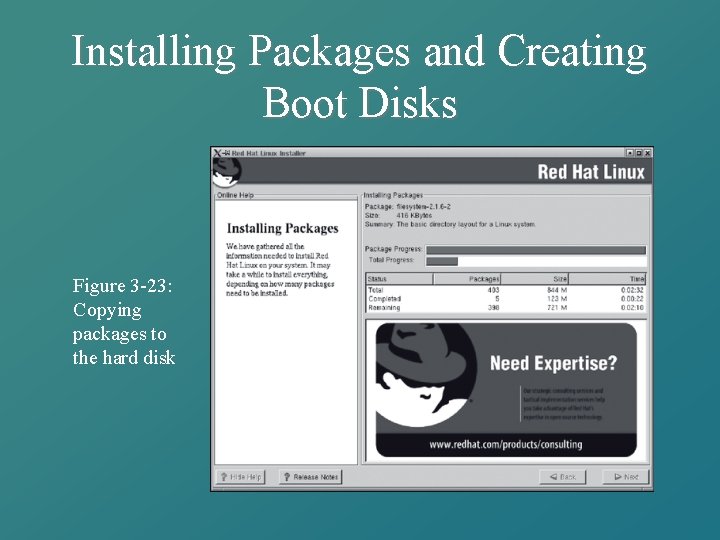 Installing Packages and Creating Boot Disks Figure 3 -23: Copying packages to the hard