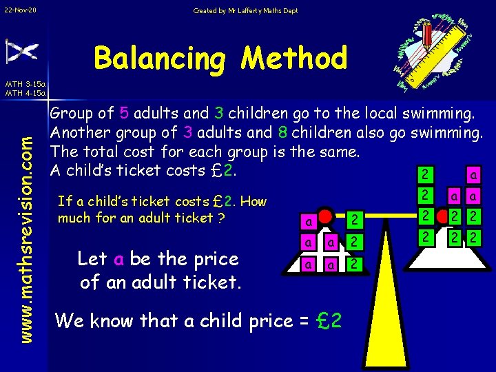22 -Nov-20 Created by Mr Lafferty Maths Dept Balancing Method www. mathsrevision. com MTH