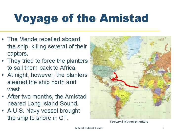 Voyage of the Amistad • The Mende rebelled aboard the ship, killing several of Voyage of the Amistad • The Mende rebelled aboard the ship, killing several of
