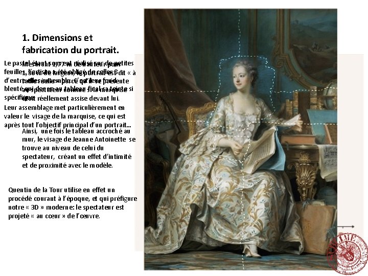 1. Dimensions et fabrication du portrait. Le pastel étant souvent réalisé sur de petites 1. Dimensions et fabrication du portrait. Le pastel étant souvent réalisé sur de petites