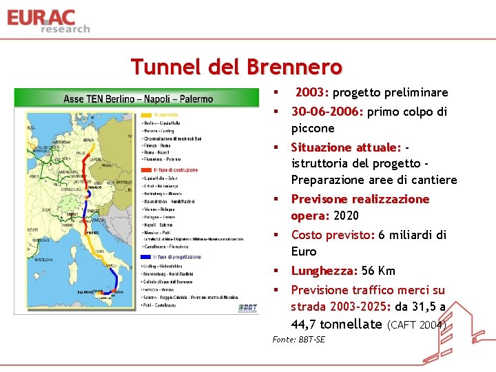Tunnel del Brennero § § 2003: progetto preliminare 30– 06 -2006: primo colpo di