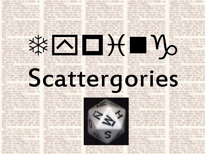 Typing Scattergories 