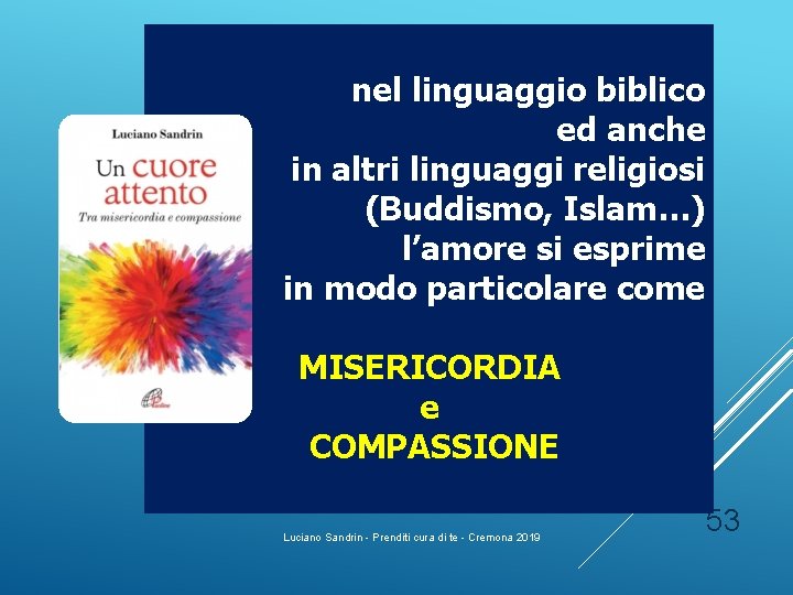 nel linguaggio biblico ed anche in altri linguaggi religiosi (Buddismo, Islam…) l’amore si esprime nel linguaggio biblico ed anche in altri linguaggi religiosi (Buddismo, Islam…) l’amore si esprime