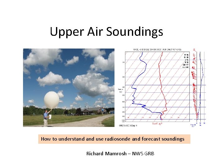 Upper Air Soundings How to understand use radiosonde and forecast soundings Richard Mamrosh –