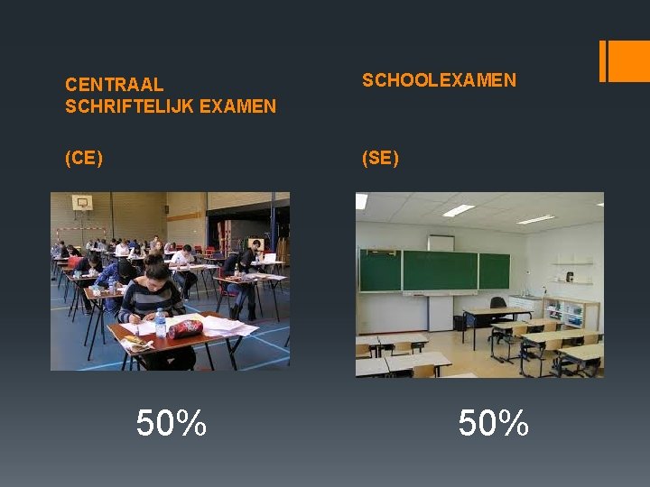 CENTRAAL SCHRIFTELIJK EXAMEN SCHOOLEXAMEN (CE) (SE) 50% 