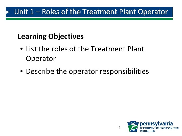 Module 1 Introduction to Wastewater Treatment Plant Operator
