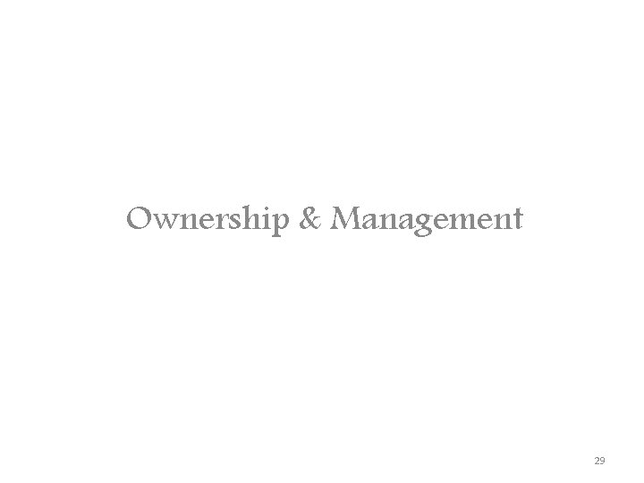 Ownership & Management 29 