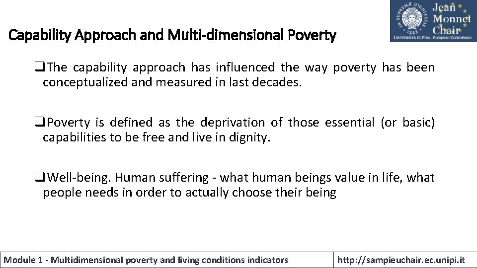 Capability Approach and Multi-dimensional Poverty q. The capability approach has influenced the way poverty