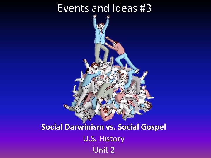 Events and Ideas #3 Social Darwinism vs. Social Gospel U. S. History Unit 2