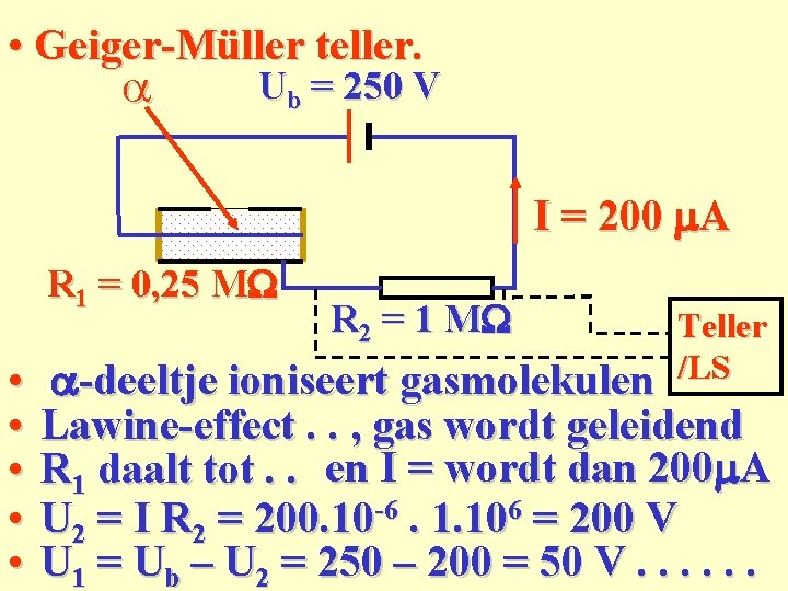  • Geiger-Müller teller. a Ub = 250 V I = 200 m. A