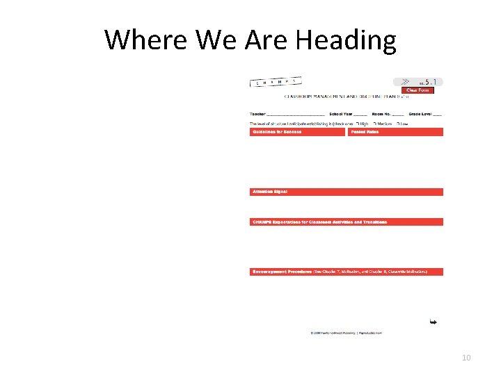 Where We Are Heading 10 
