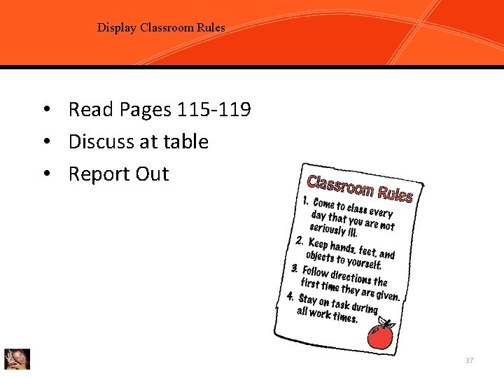 Chapter 3, Task 2: Display Classroom Rules Develop and Display Classroom Rules p 115