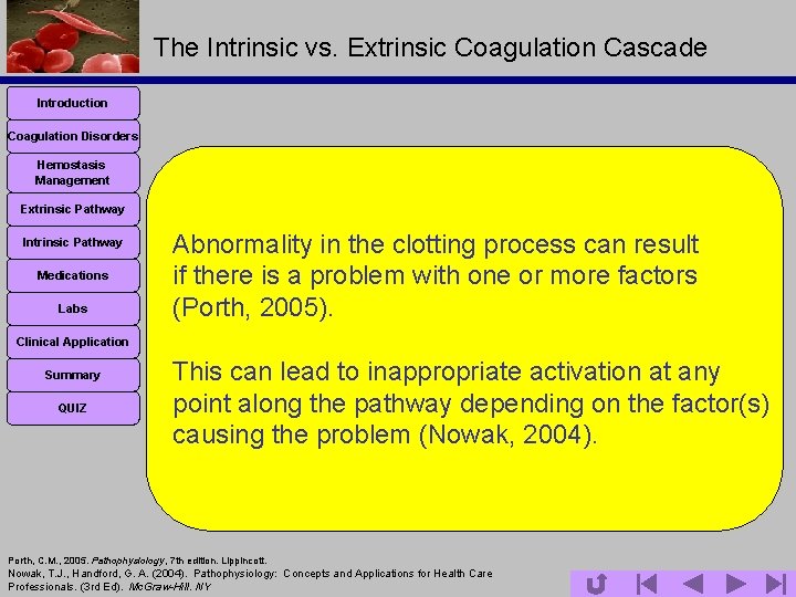 The Intrinsic vs. Extrinsic Coagulation Cascade Introduction Coagulation Disorders Hemostasis Management Extrinsic Pathway Intrinsic