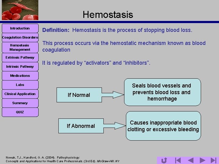 Hemostasis Introduction Definition: Hemostasis is the process of stopping blood loss. Coagulation Disorders Hemostasis