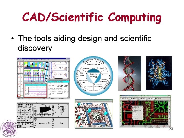 CAD/Scientific Computing • The tools aiding design and scientific discovery 23 