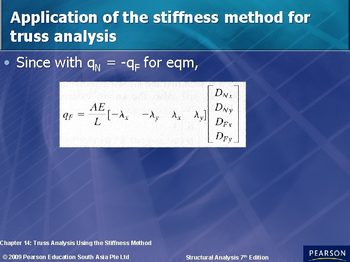 Application of the stiffness method for truss analysis • Since with q. N =