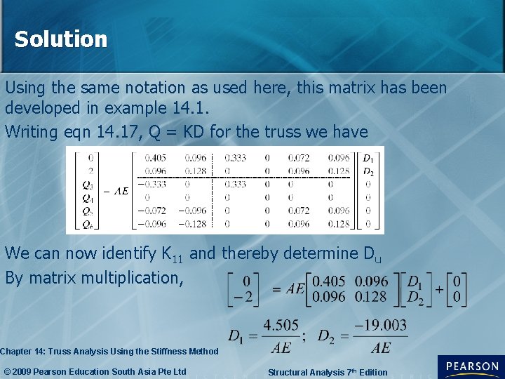 Solution Using the same notation as used here, this matrix has been developed in