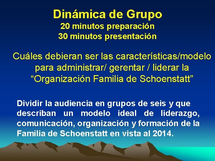 Dinámica de Grupo 20 minutos preparación 30 minutos presentación Cuáles debieran ser las características/modelo