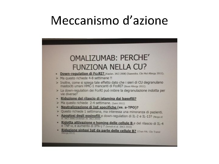 Meccanismo d’azione 