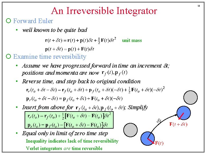 An Irreversible Integrator ¡ Forward Euler • well known to be quite bad unit