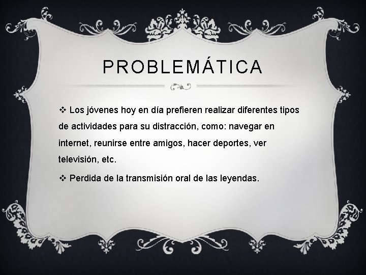 PROBLEMÁTICA v Los jóvenes hoy en día prefieren realizar diferentes tipos de actividades para PROBLEMÁTICA v Los jóvenes hoy en día prefieren realizar diferentes tipos de actividades para
