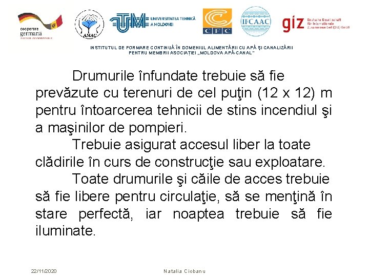 INSTITUTUL DE FORMARE CONTINUĂ ÎN DOMENIUL ALIMENTĂRII CU APĂ ŞI CANALIZĂRII PENTRU MEMBRII ASOCIAȚIEI