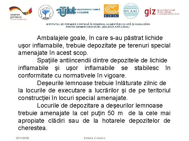 INSTITUTUL DE FORMARE CONTINUĂ ÎN DOMENIUL ALIMENTĂRII CU APĂ ŞI CANALIZĂRII PENTRU MEMBRII ASOCIAȚIEI