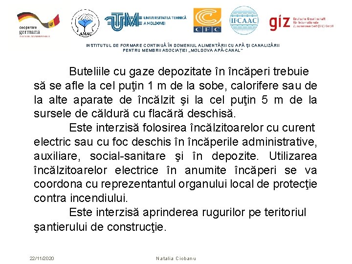 INSTITUTUL DE FORMARE CONTINUĂ ÎN DOMENIUL ALIMENTĂRII CU APĂ ŞI CANALIZĂRII PENTRU MEMBRII ASOCIAȚIEI