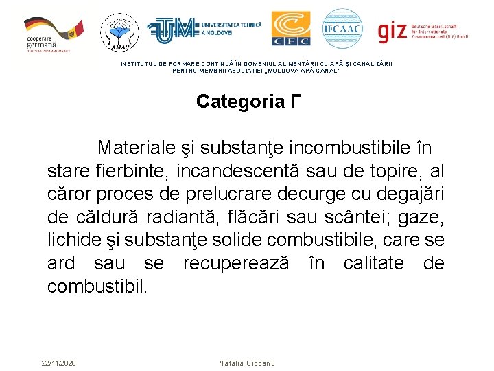 INSTITUTUL DE FORMARE CONTINUĂ ÎN DOMENIUL ALIMENTĂRII CU APĂ ŞI CANALIZĂRII PENTRU MEMBRII ASOCIAȚIEI