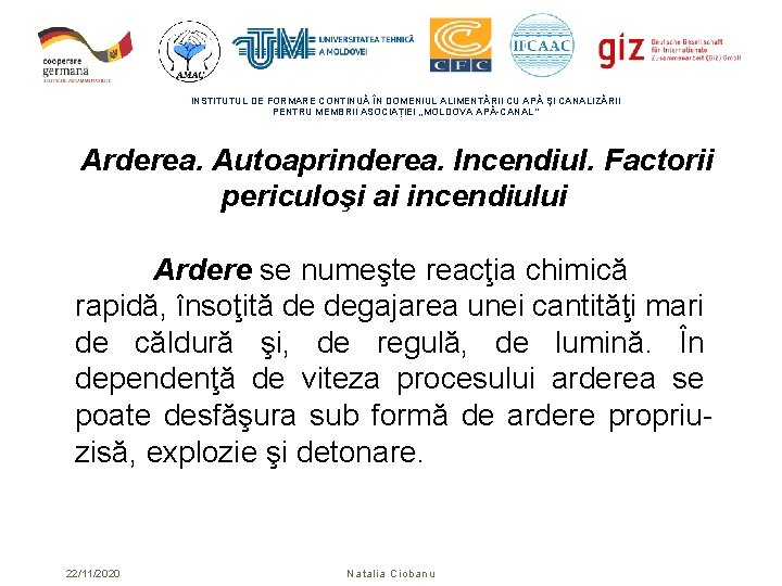 INSTITUTUL DE FORMARE CONTINUĂ ÎN DOMENIUL ALIMENTĂRII CU APĂ ŞI CANALIZĂRII PENTRU MEMBRII ASOCIAȚIEI