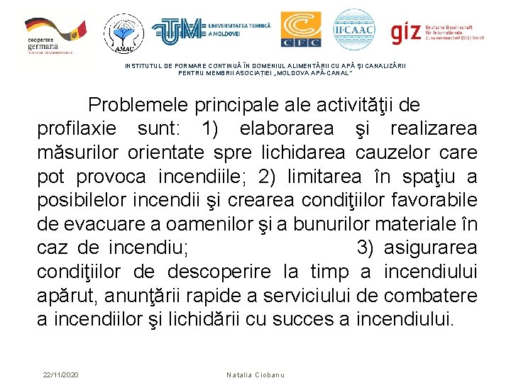 INSTITUTUL DE FORMARE CONTINUĂ ÎN DOMENIUL ALIMENTĂRII CU APĂ ŞI CANALIZĂRII PENTRU MEMBRII ASOCIAȚIEI