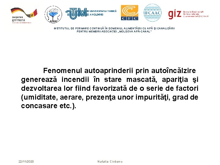 INSTITUTUL DE FORMARE CONTINUĂ ÎN DOMENIUL ALIMENTĂRII CU APĂ ŞI CANALIZĂRII PENTRU MEMBRII ASOCIAȚIEI