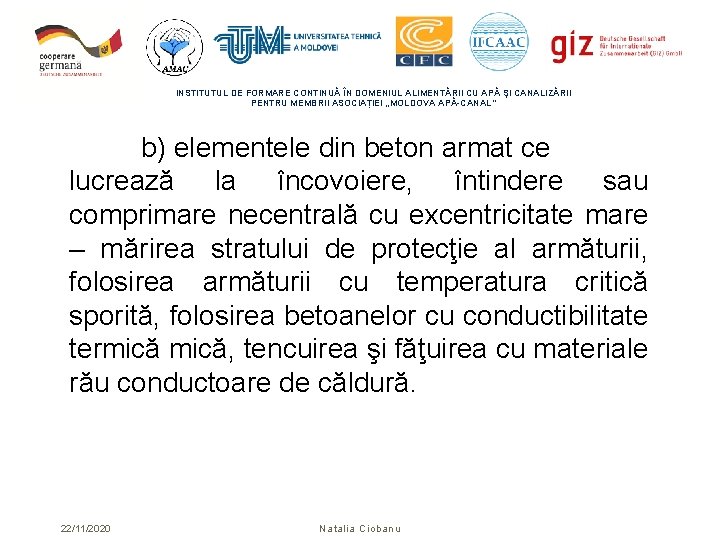 INSTITUTUL DE FORMARE CONTINUĂ ÎN DOMENIUL ALIMENTĂRII CU APĂ ŞI CANALIZĂRII PENTRU MEMBRII ASOCIAȚIEI