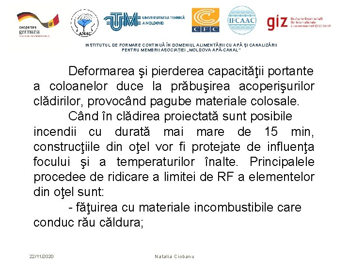 INSTITUTUL DE FORMARE CONTINUĂ ÎN DOMENIUL ALIMENTĂRII CU APĂ ŞI CANALIZĂRII PENTRU MEMBRII ASOCIAȚIEI