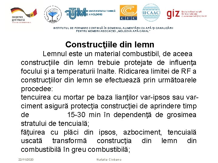 INSTITUTUL DE FORMARE CONTINUĂ ÎN DOMENIUL ALIMENTĂRII CU APĂ ŞI CANALIZĂRII PENTRU MEMBRII ASOCIAȚIEI