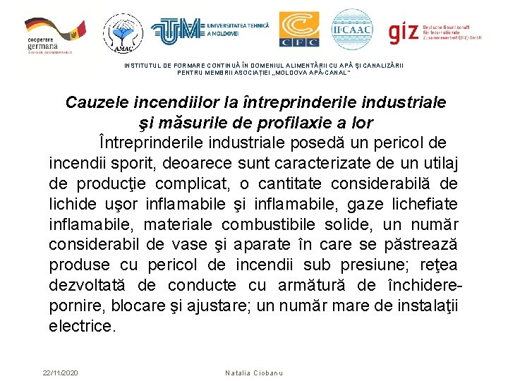 INSTITUTUL DE FORMARE CONTINUĂ ÎN DOMENIUL ALIMENTĂRII CU APĂ ŞI CANALIZĂRII PENTRU MEMBRII ASOCIAȚIEI