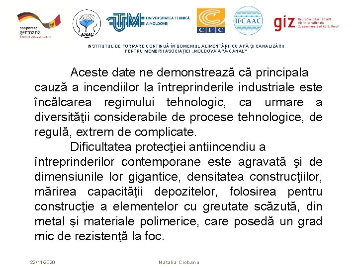 INSTITUTUL DE FORMARE CONTINUĂ ÎN DOMENIUL ALIMENTĂRII CU APĂ ŞI CANALIZĂRII PENTRU MEMBRII ASOCIAȚIEI