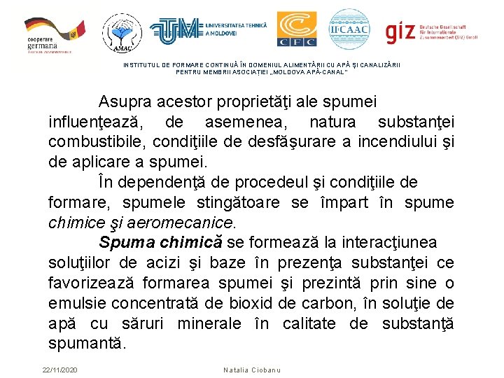 INSTITUTUL DE FORMARE CONTINUĂ ÎN DOMENIUL ALIMENTĂRII CU APĂ ŞI CANALIZĂRII PENTRU MEMBRII ASOCIAȚIEI