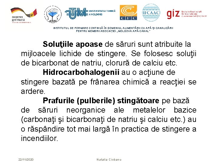 INSTITUTUL DE FORMARE CONTINUĂ ÎN DOMENIUL ALIMENTĂRII CU APĂ ŞI CANALIZĂRII PENTRU MEMBRII ASOCIAȚIEI