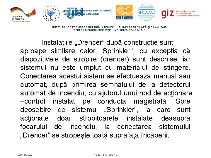 INSTITUTUL DE FORMARE CONTINUĂ ÎN DOMENIUL ALIMENTĂRII CU APĂ ŞI CANALIZĂRII PENTRU MEMBRII ASOCIAȚIEI