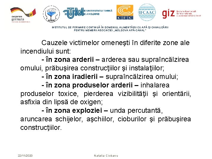 INSTITUTUL DE FORMARE CONTINUĂ ÎN DOMENIUL ALIMENTĂRII CU APĂ ŞI CANALIZĂRII PENTRU MEMBRII ASOCIAȚIEI