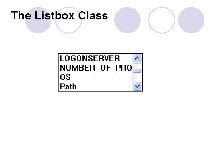 The Listbox Class 