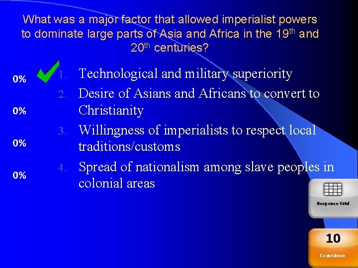 What was a major factor that allowed imperialist powers to dominate large parts of
